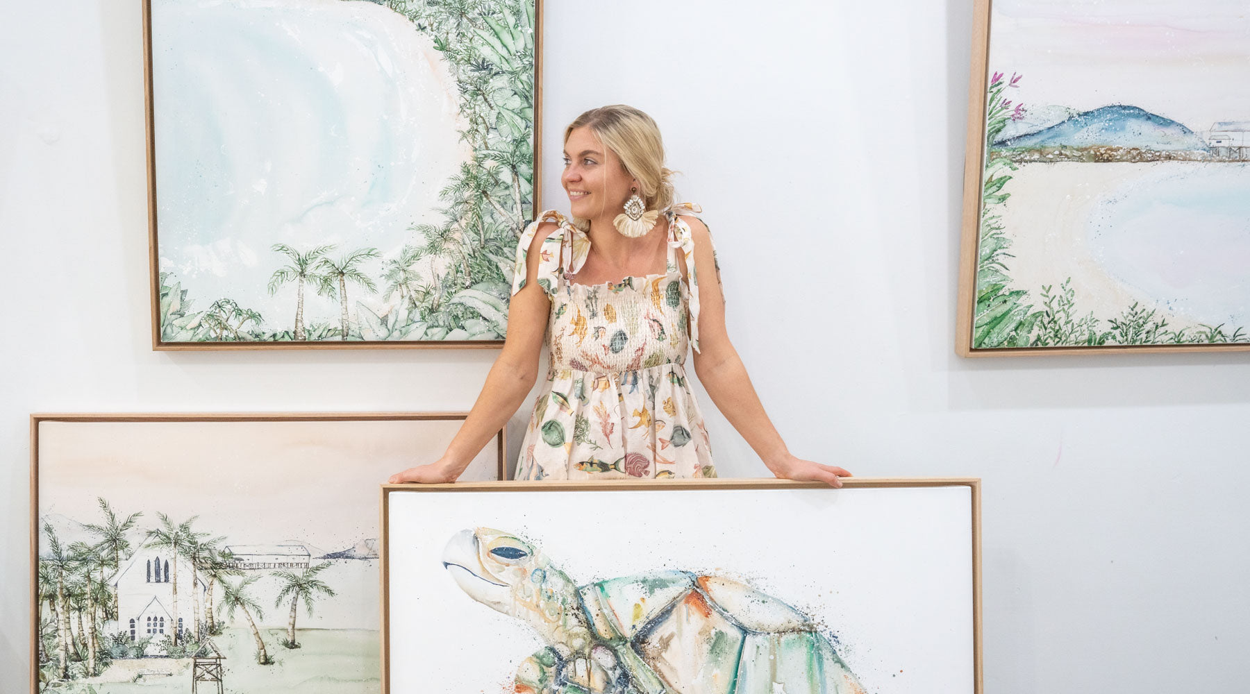 Original watercolour and acrylic canvas artwork by Stephanie Elizabeth Port Douglas Artist